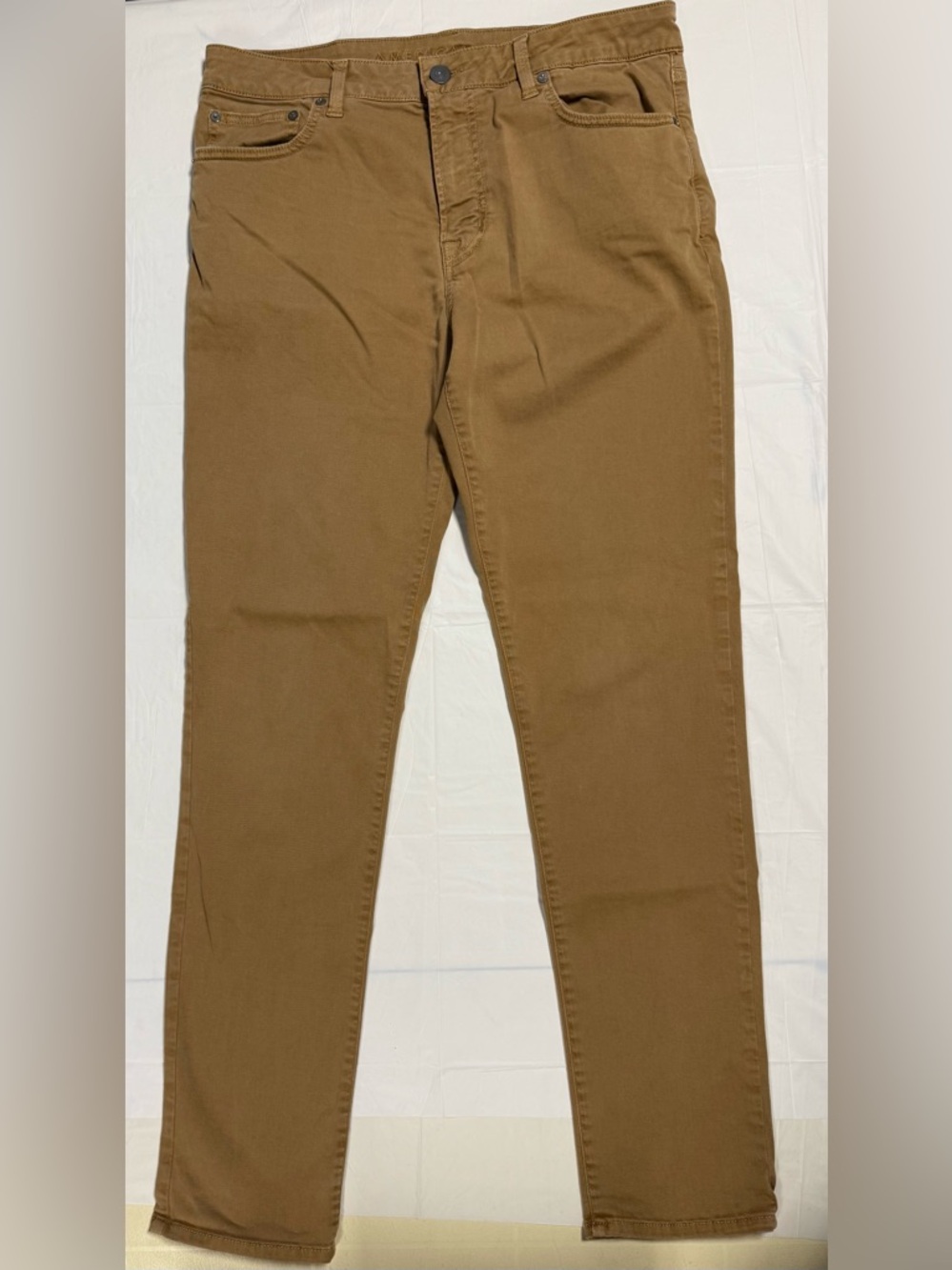 American Eagle Flex Slim Straight Pants 33x32 Brown Stretch Chino